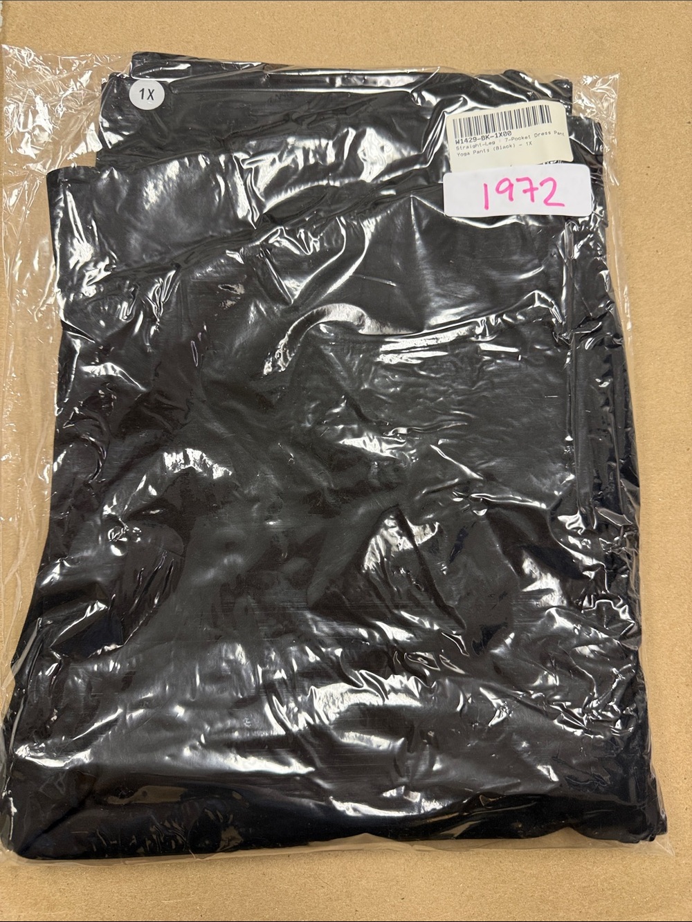 New Betabrand Black Straight 7 Pocket Dress Pant Yoga Pants 1X